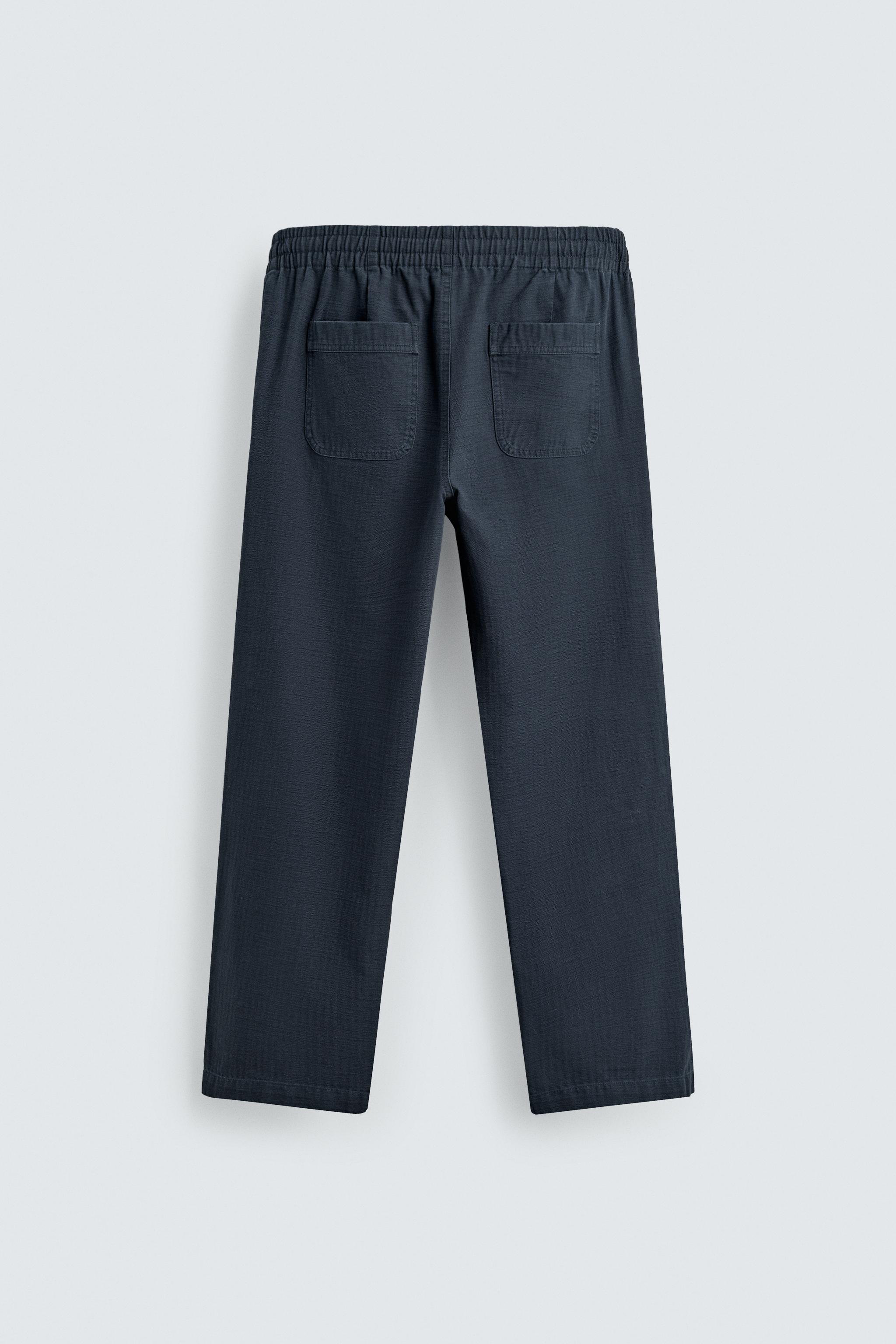 HERRINGBONE RELAXED FIT PANTS